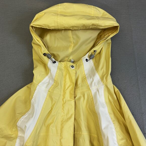 Columbia Jacket Womens Small Omni Tech Yellow White Waterproof Breathable Coat - Picture 4 of 12